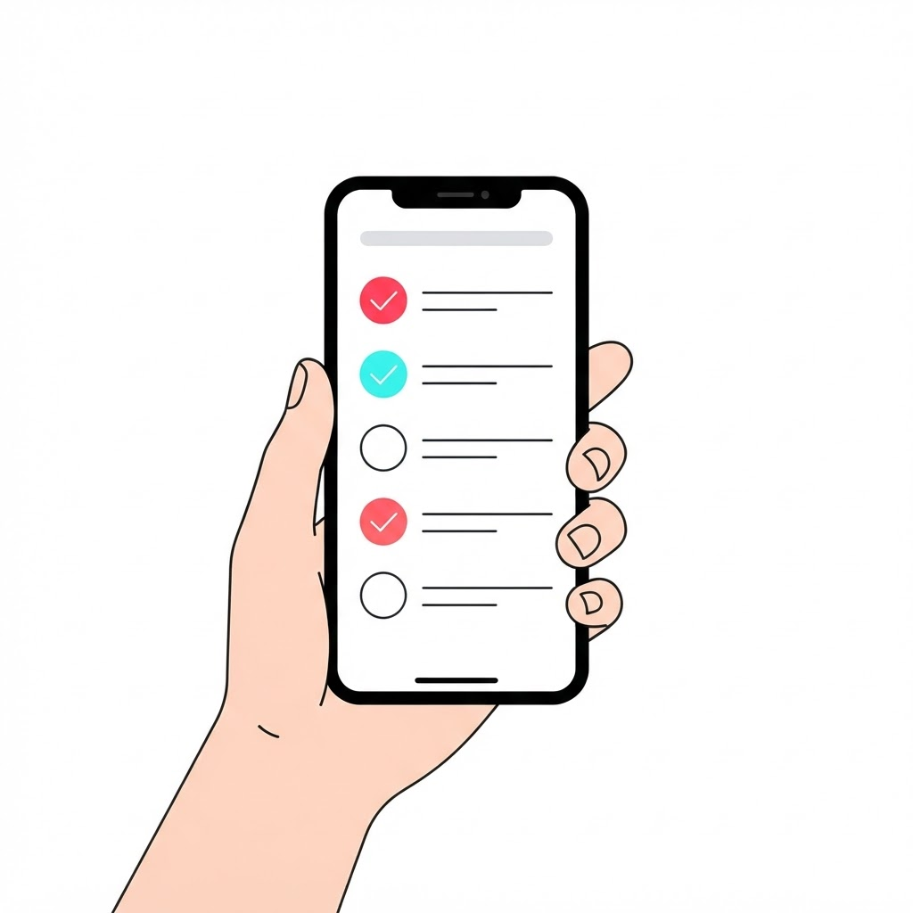 Illustration of a person reviewing social media content on their phone